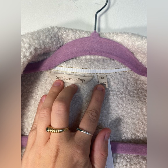 NWT Soft Surroundings|| Oversized Cream Sherpa Jacket w/buttons.2-4 - Picture 3 of 9